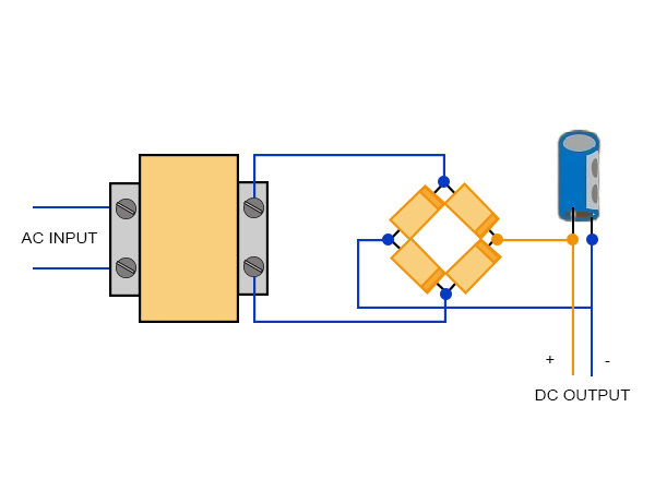 AC to DC Converter Calculator Circuit Diagram